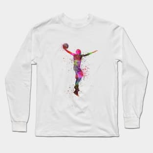 Basketball player in watercolor Long Sleeve T-Shirt